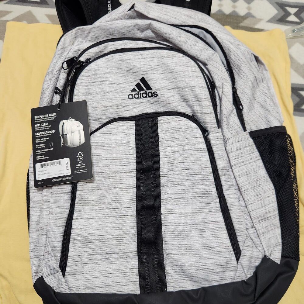 Adidas Prime 6 Backpack 16"laptop Storage Water Resistant Base Loadspring Straps
